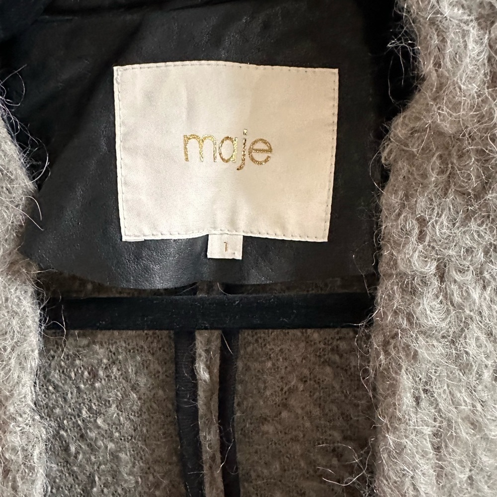 Maje Olive Cardigan Coat Blazer Size 1 (Small) - image 3